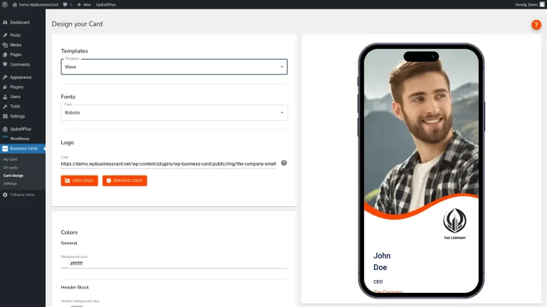 #2 Let's design your cards - WordPress business cards plugin